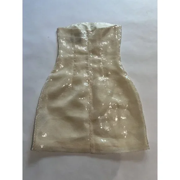 MISCREANTS Sequin Mini Dress in Cream